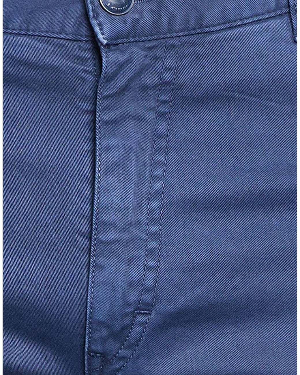 40weft Blue Pants Cotton, Elastane for men