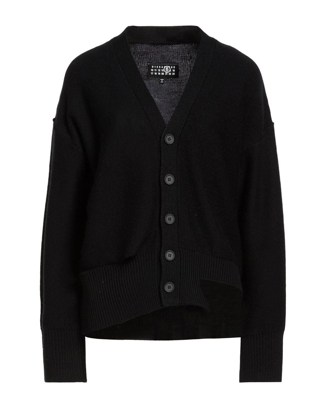 MM6 by Maison Margiela Black Cardigan Acrylic, Virgin Wool