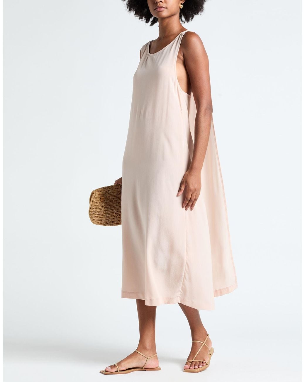 Jucca Pink Blush Midi Dress Silk