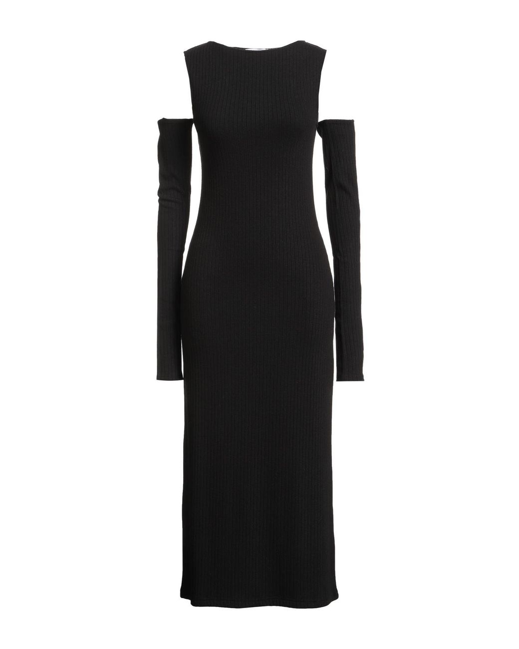 WEILI ZHENG Black Midi Dress
