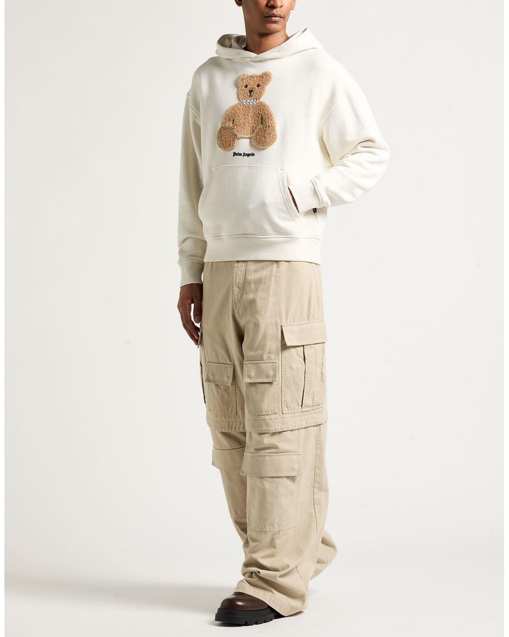 Palm Angels White Sweatshirt Cotton for men
