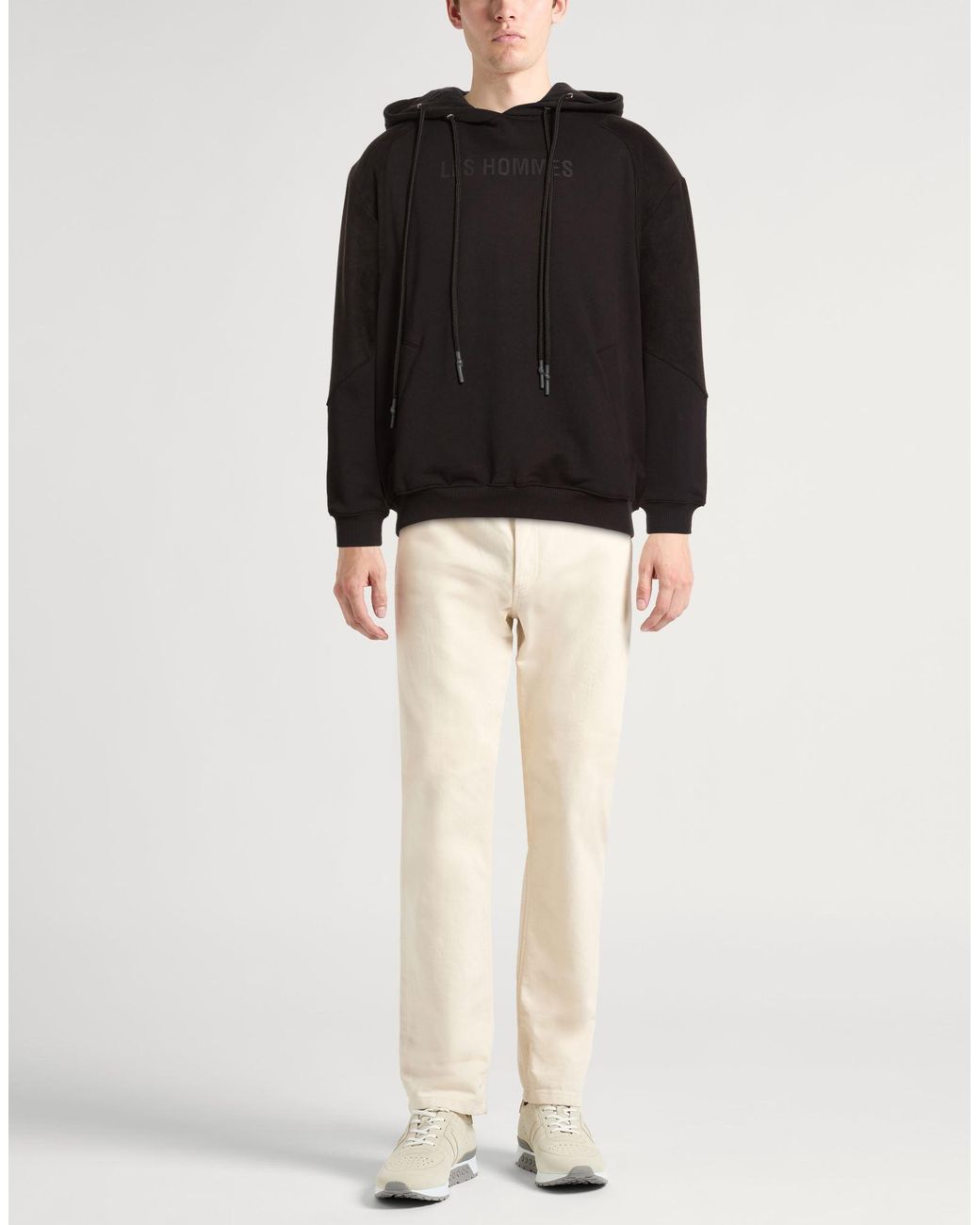 Les Hommes Black Sweatshirt Cotton, Polyester, Elastane for men