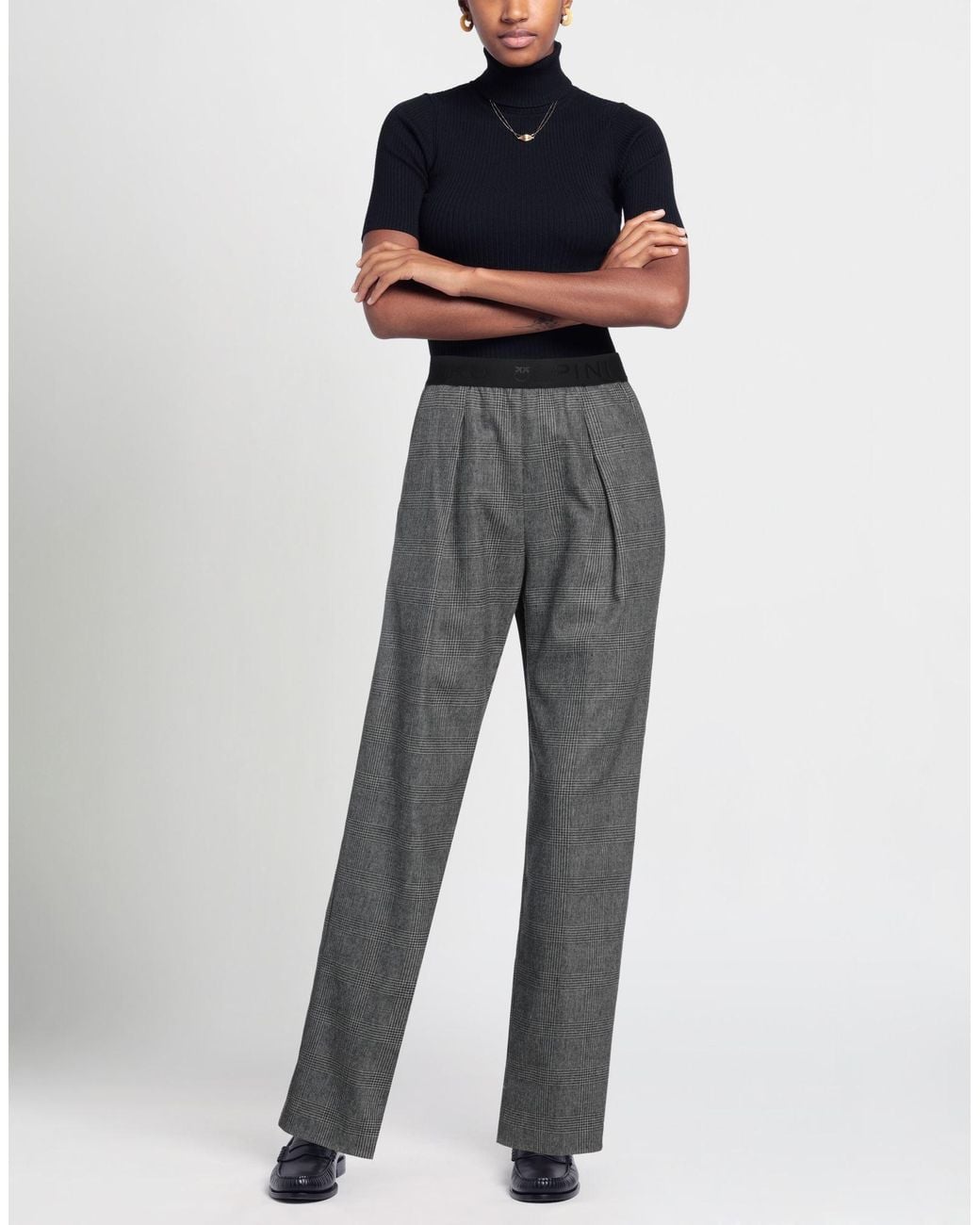 Pinko Gray Pants Polyester, Acrylic, Wool, Viscose, Elastane