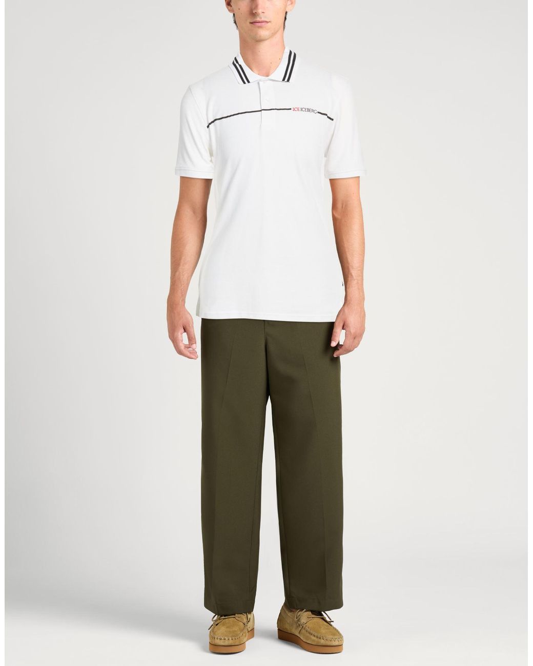 Ice Iceberg White Polo Shirt Cotton for men