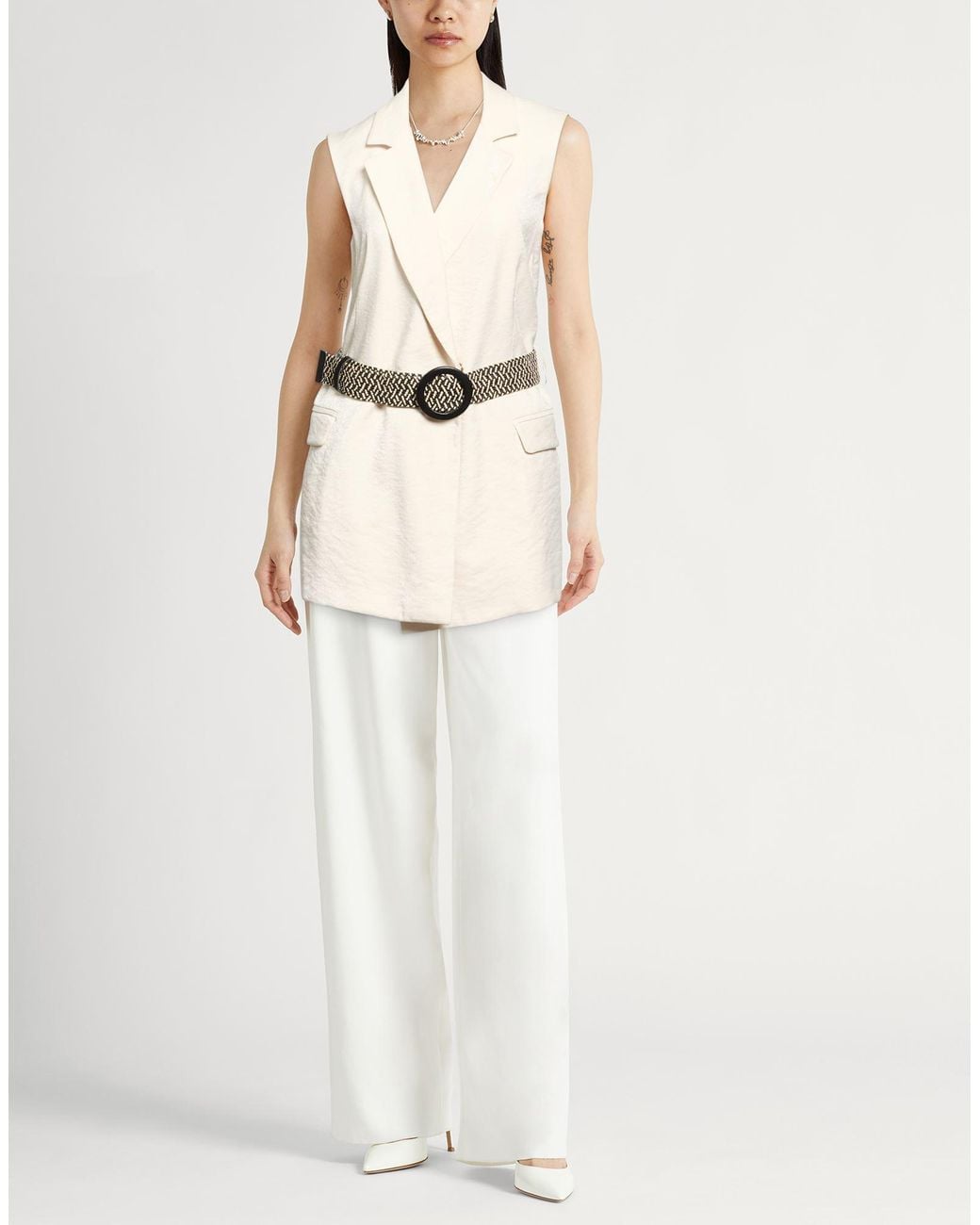 Liu Jo White Blazer Viscose, Polyester