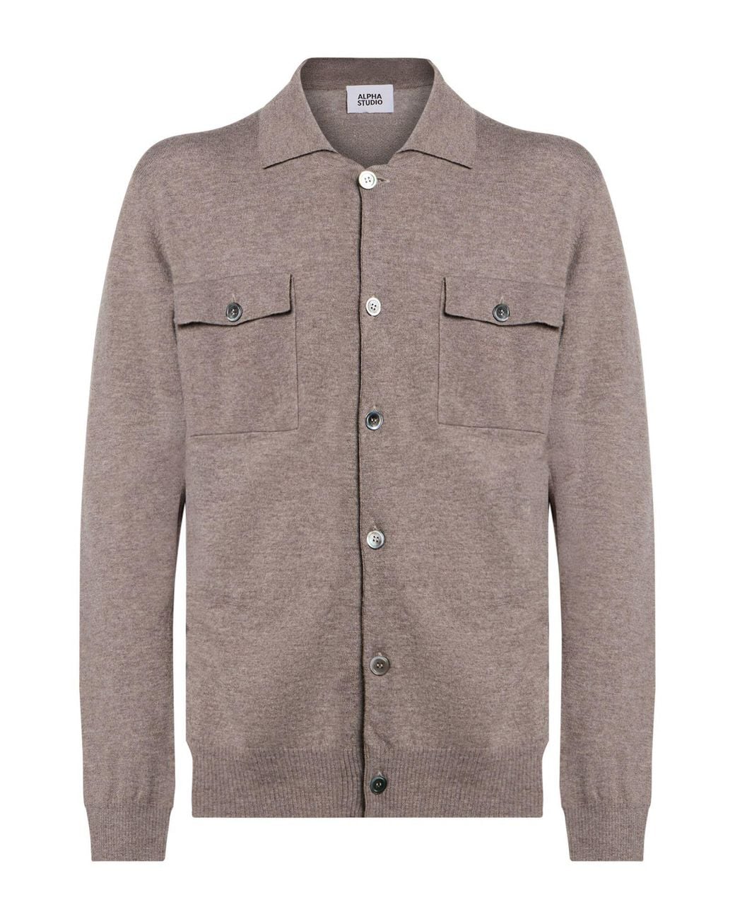 Alpha Studio Brown Cardigan Wool for men