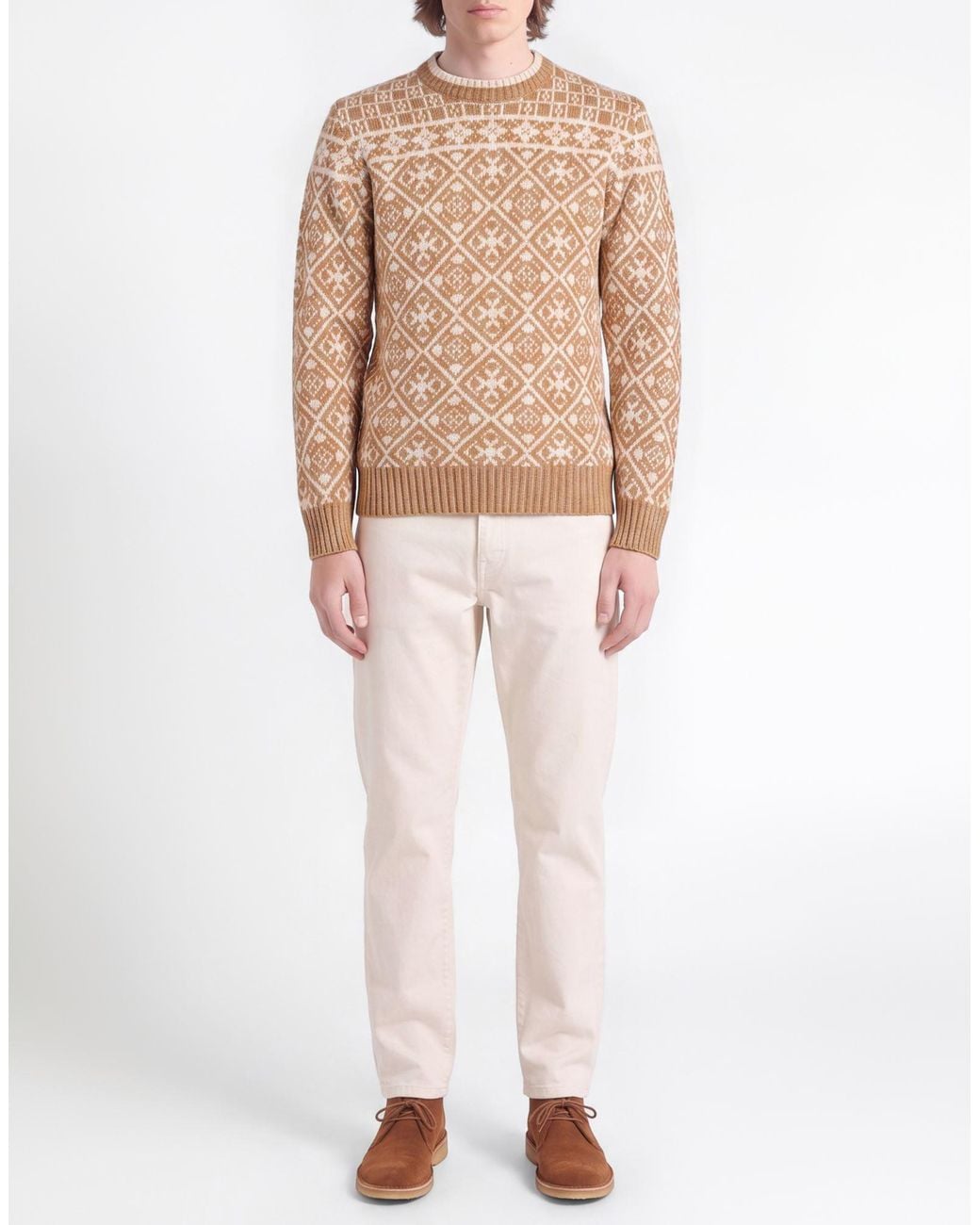 Retois White Camel Sweater Wool, Polyamide for men