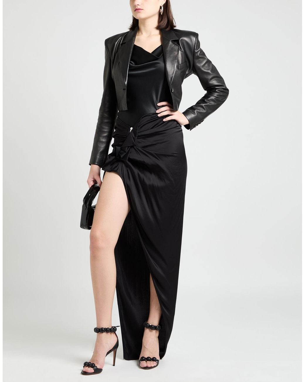 Rick Owens Black Maxi Skirt Acetate, Viscose