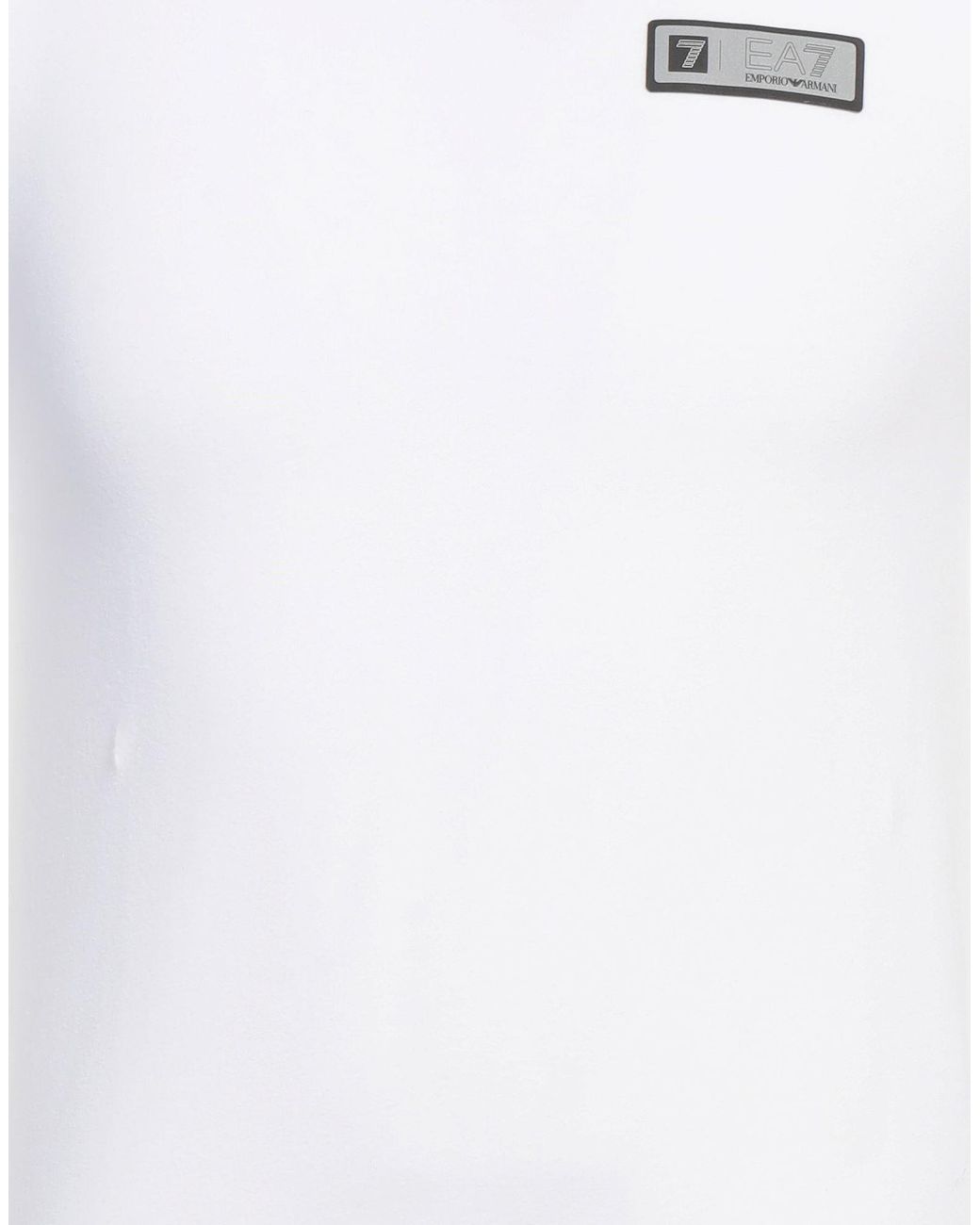 EA7 White T-Shirt Recycled Polyester, Cotton, Elastane for men
