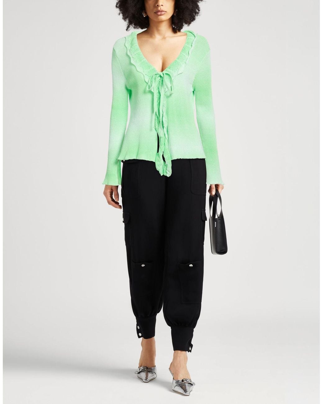MSGM Green Sweater Cotton, Polyamide