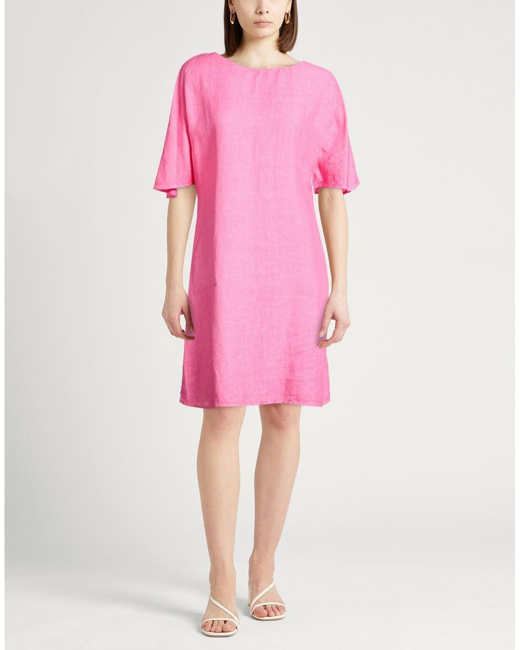 120% Lino Pink Mini Dress Linen