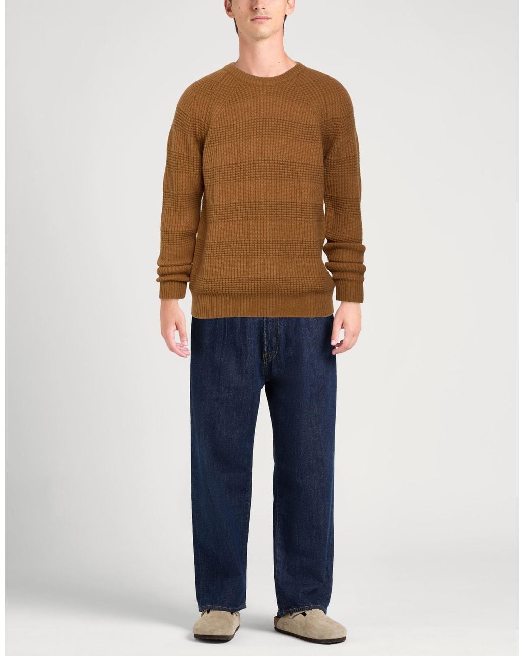 Altea Brown Camel Sweater Virgin Wool for men