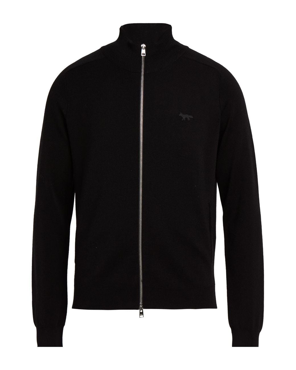 Maison Kitsuné Black Cardigan Wool for men