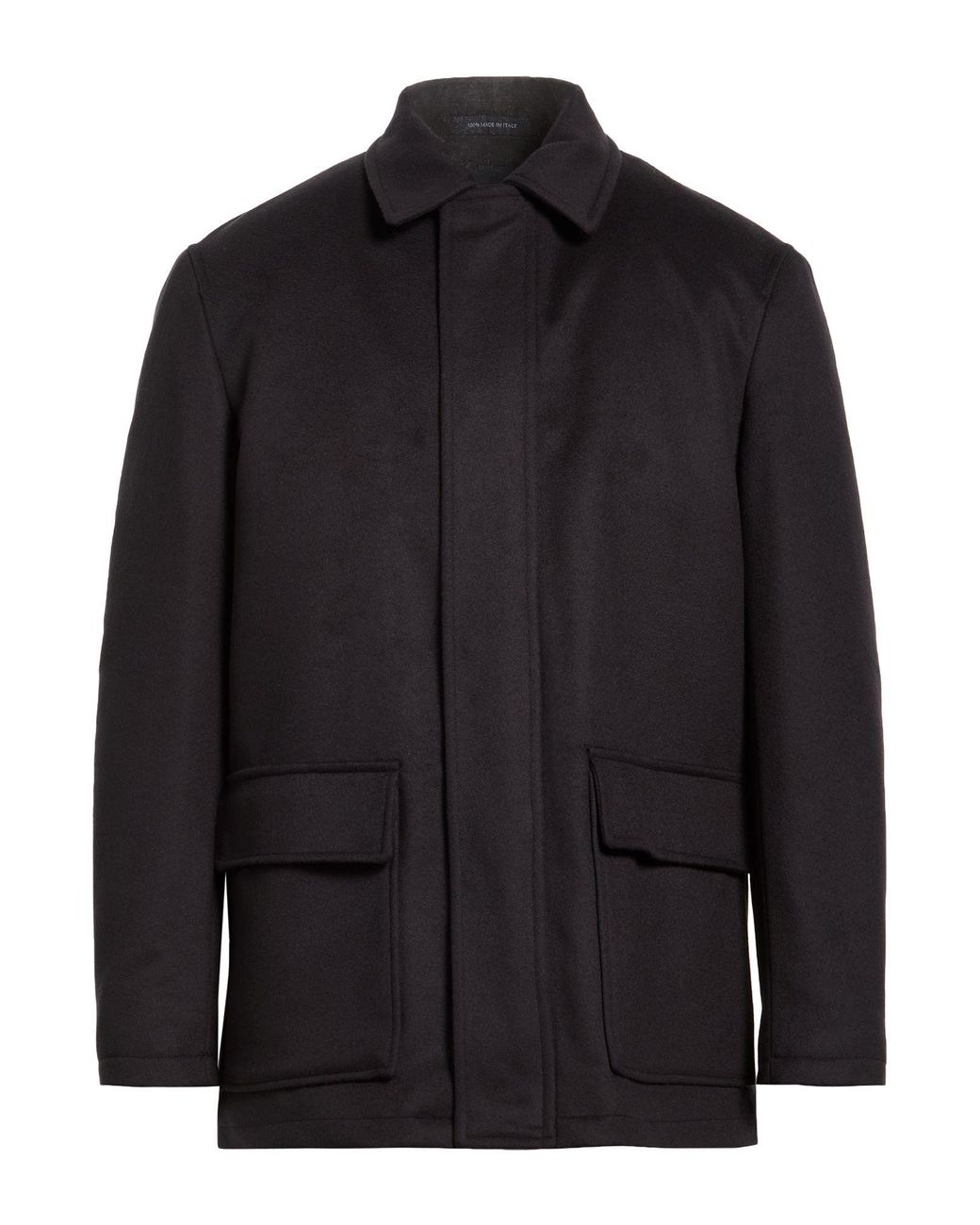 Sartoria Latorre Black Coat Virgin Wool, Polyamide, Cashmere for men