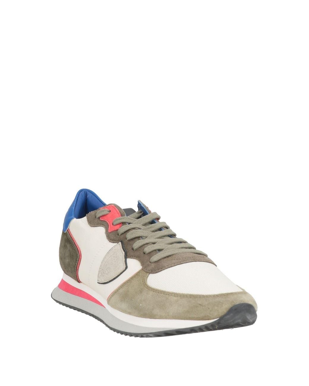Philippe Model White Military Sneakers Leather, Textile Fibers for men
