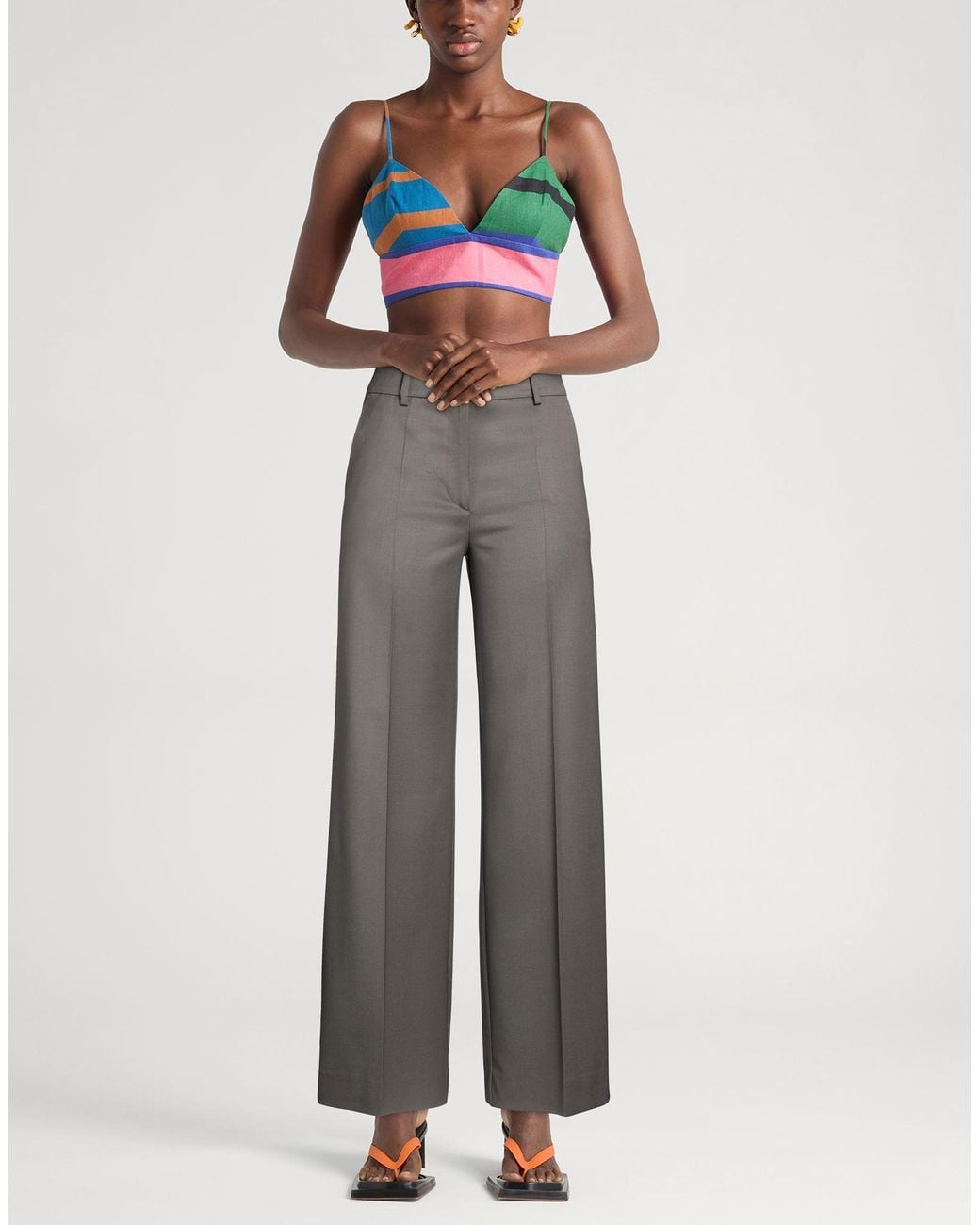 P.A.R.O.S.H. Gray Pants Virgin Wool, Elastane