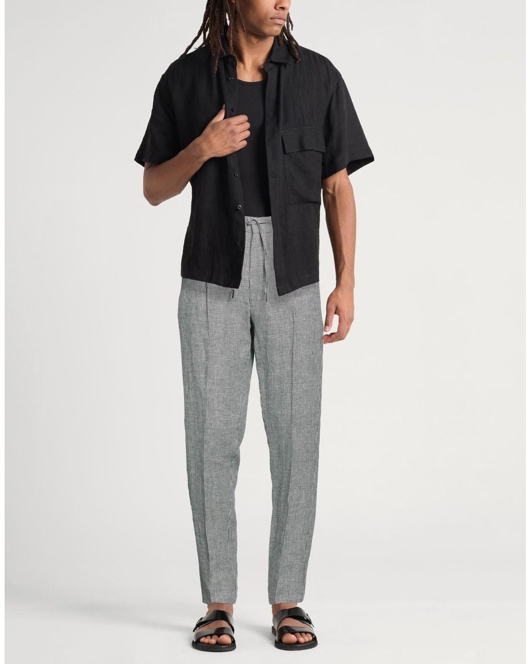 Lardini Gray Pants Linen for men