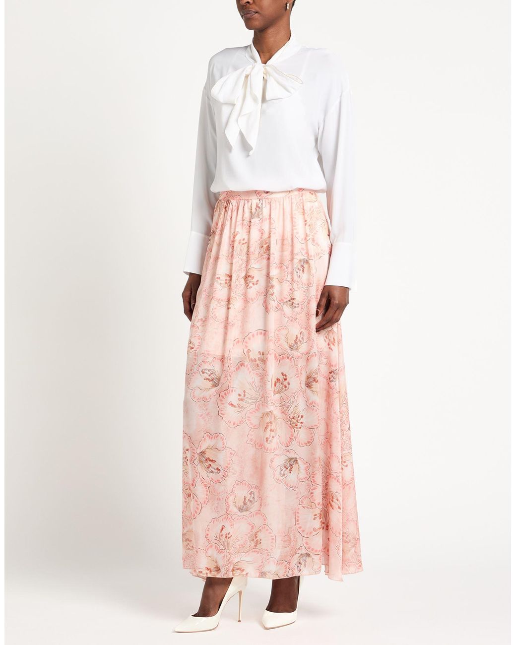 Compagnia Italiana Pink Apricot Maxi Skirt Polyester