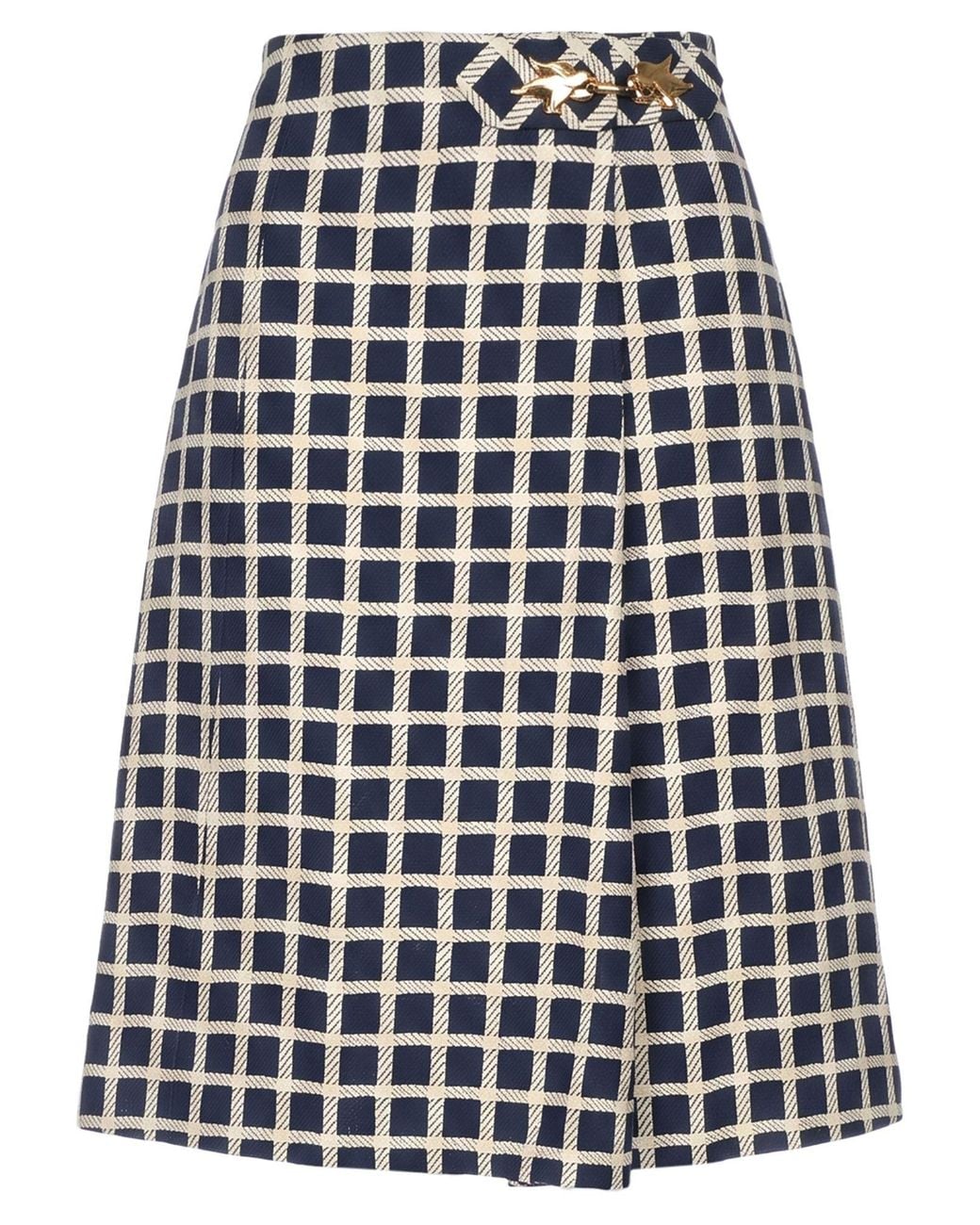 Valentino Garavani Blue Midi Skirt Wool, Cotton, Polyamide