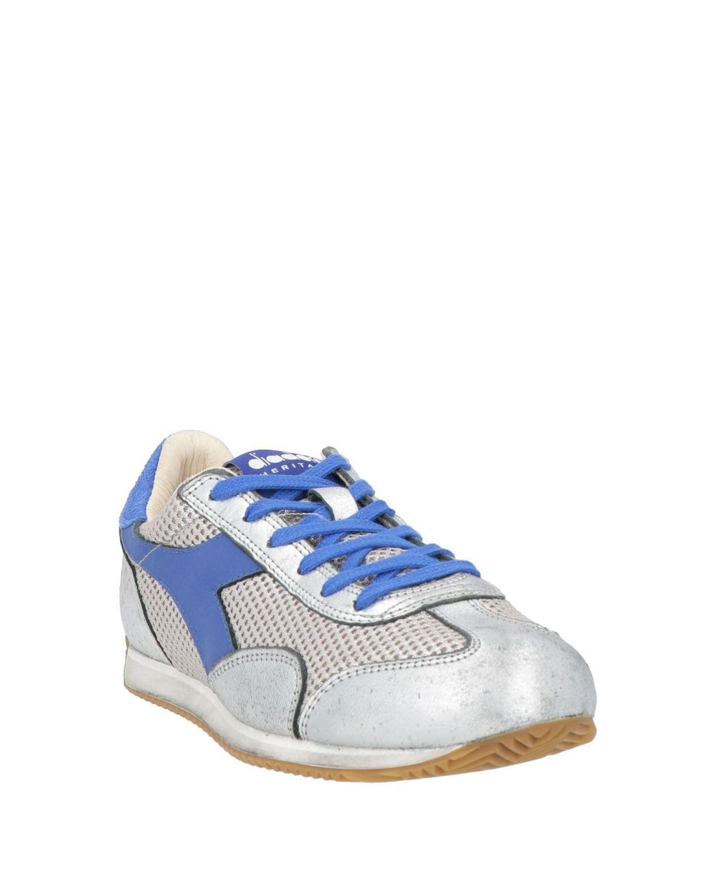 Diadora Blue Sneakers Leather, Textile Fibers