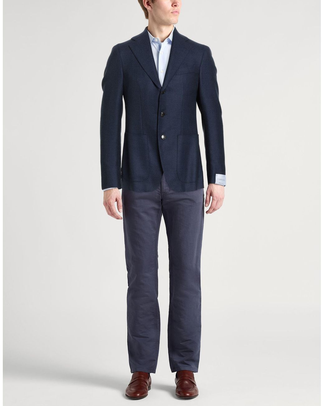 Caruso Blue Blazer Wool for men