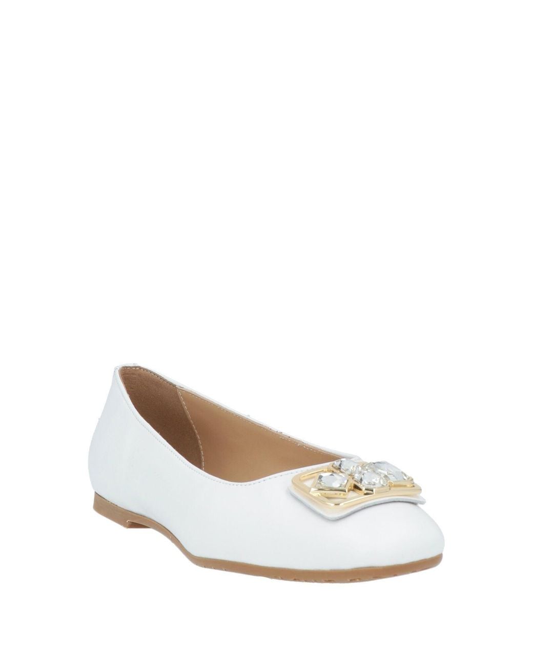 Baldinini White Ballet Flats Leather