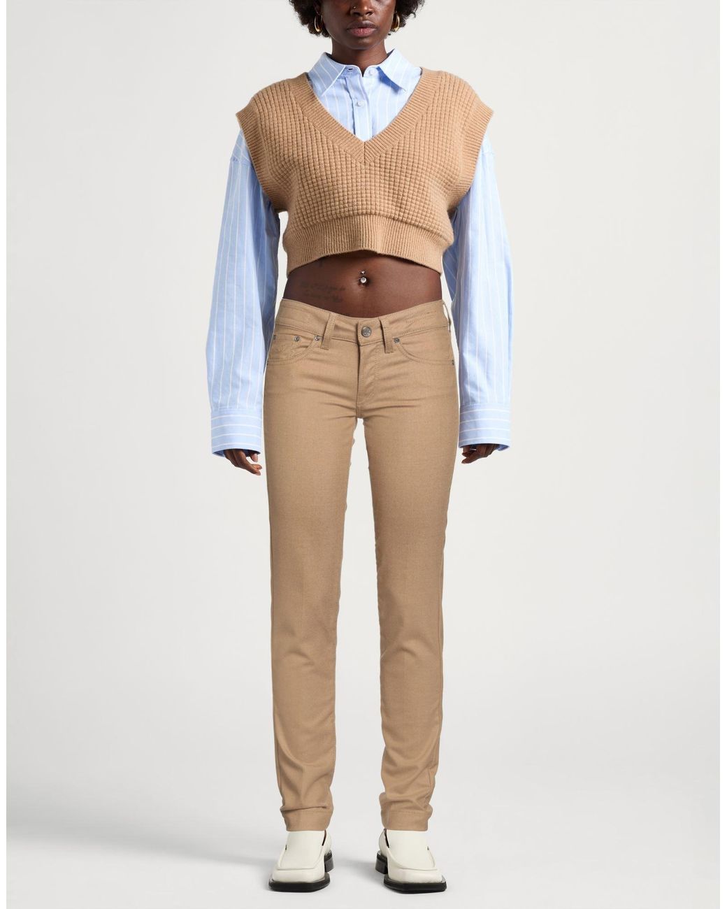Jacob Cohen Natural Sand Pants Virgin Wool, Elastane