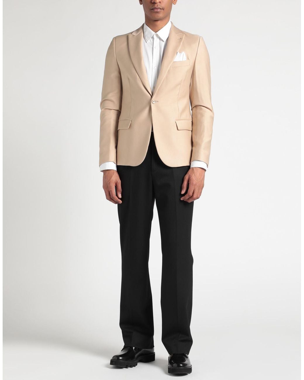 Daniele Alessandrini Natural Blazer Viscose, Polyester for men
