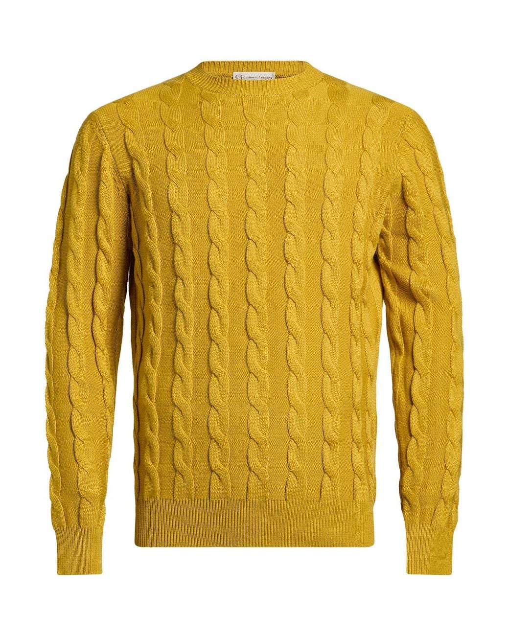 Cashmere Company Yellow Mustard Sweater Wool, Cashmere for men