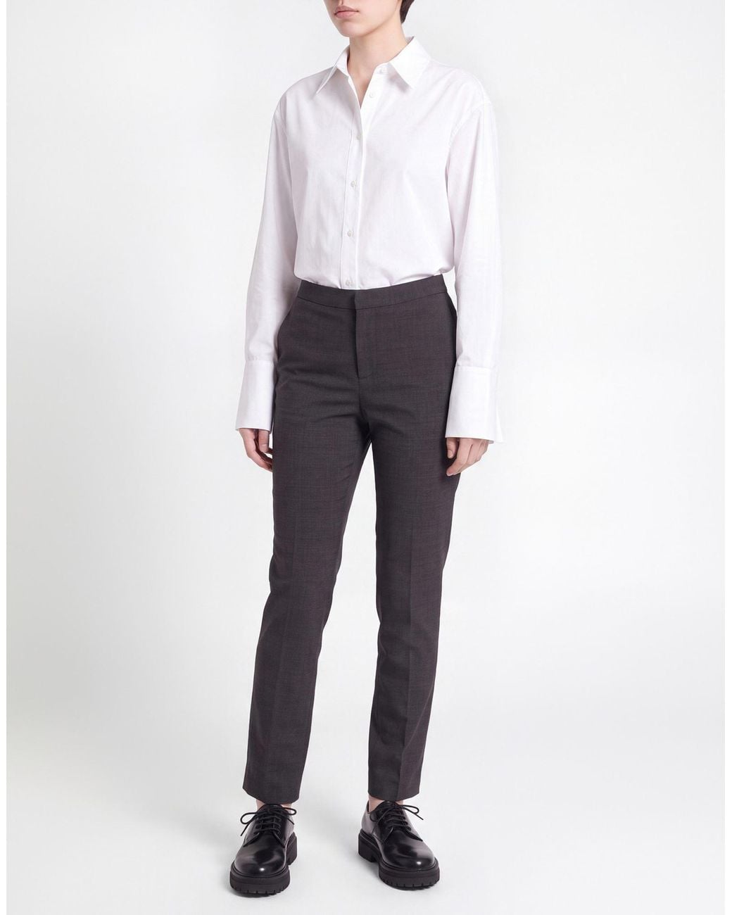 Fabiana Filippi Blue Charcoal Pants Merino Wool, Polyamide, Elastane