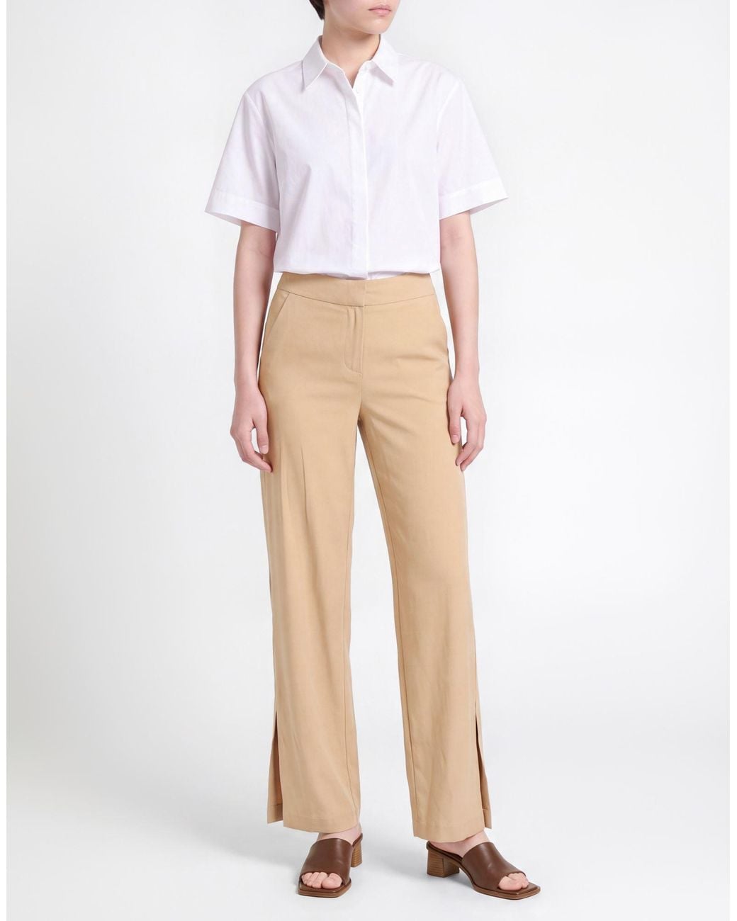 Carla G Natural Pants Acetate, Viscose, Elastane