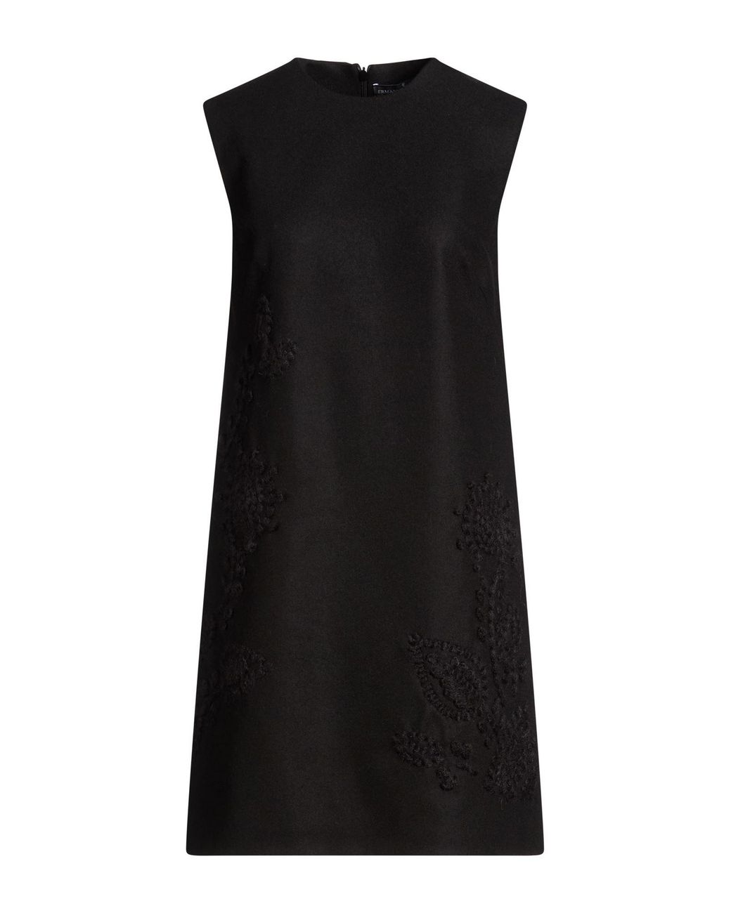 Ermanno Scervino Black Mini Dress Virgin Wool, Mohair Wool, Polyamide, Wool