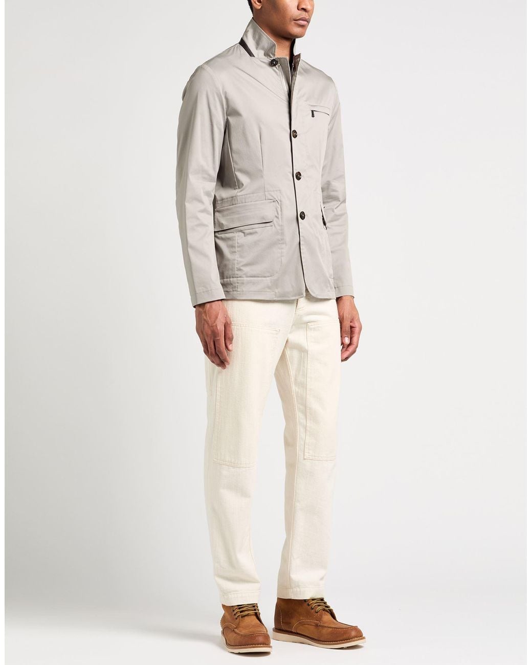 Moorer Gray Jacket Cotton, Polyamide, Elastane for men