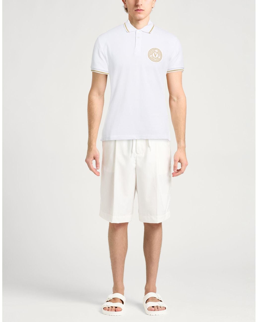 Versace Jeans Couture White Polo Shirt Cotton for men