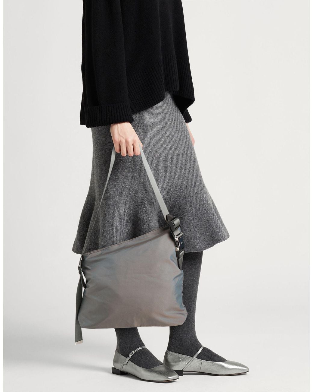 Arc Gray Dark Shoulder Bag Nylon, Recycled Polyester