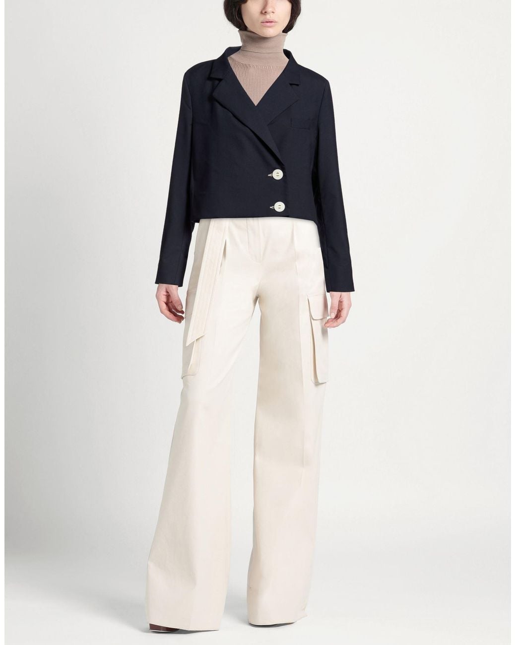 SALUT BEAUTE Blue Blazer Polyester, Viscose, Elastane
