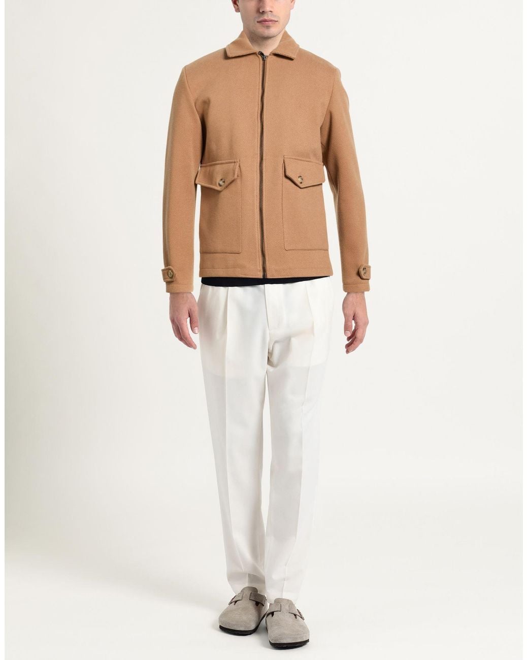 Exte Natural Camel Jacket Polyester, Viscose, Wool for men