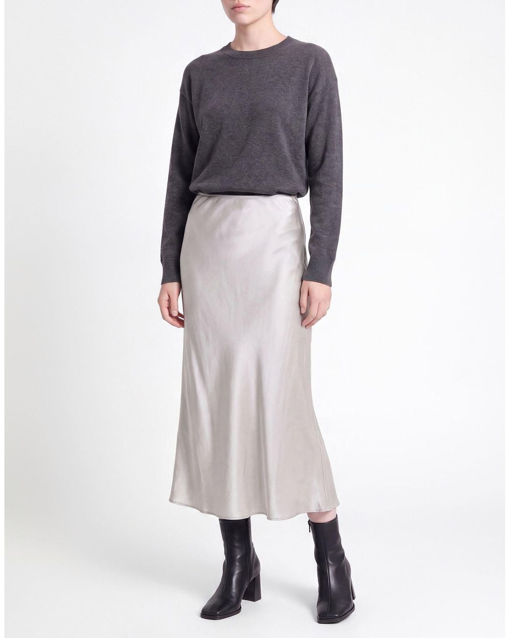 Roberto Collina Gray Midi Skirt