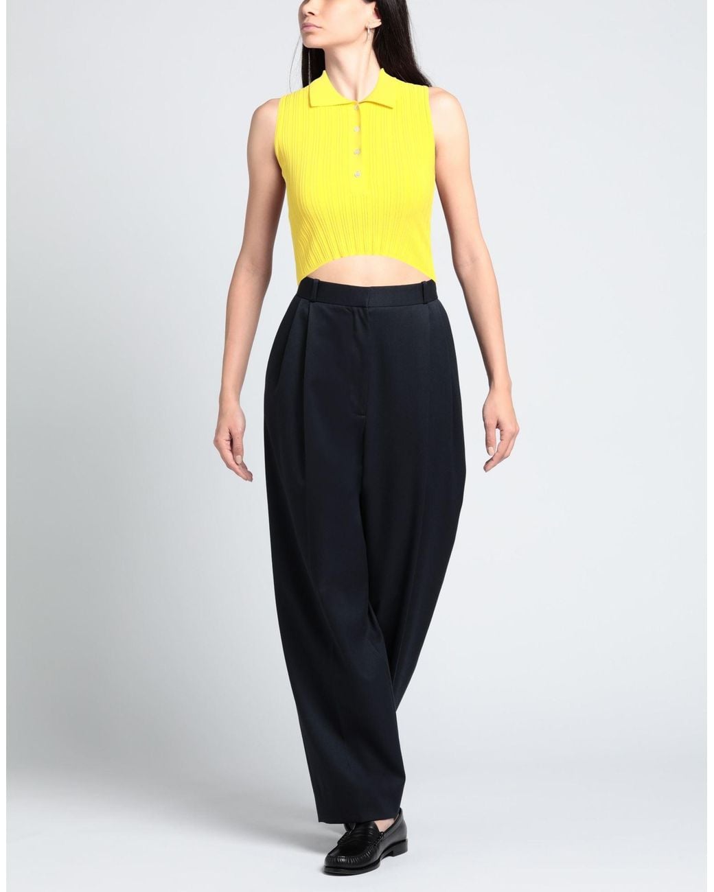 Roberto Collina Yellow Polo Shirt Viscose, Polyester