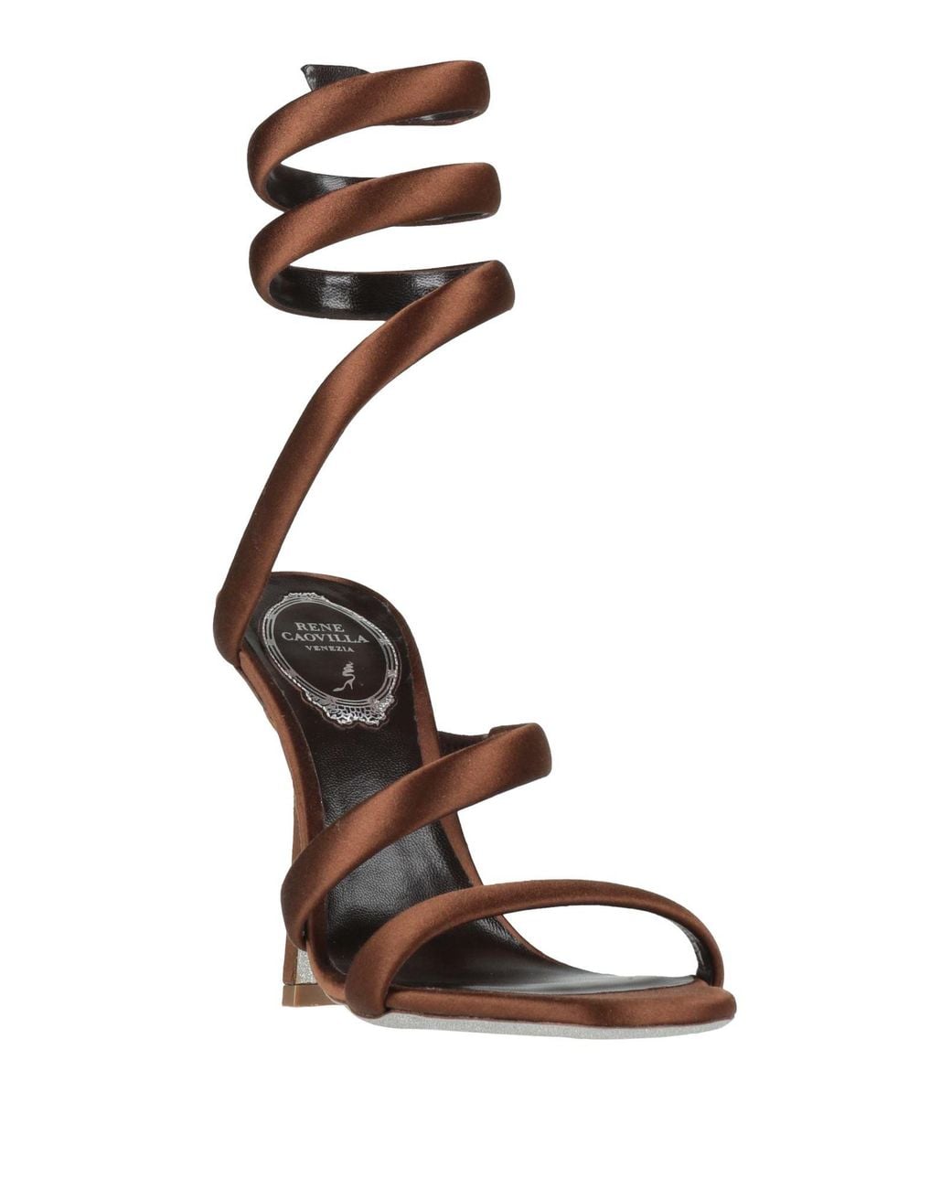 Rene Caovilla Black Chocolate Sandals Textile Fibers