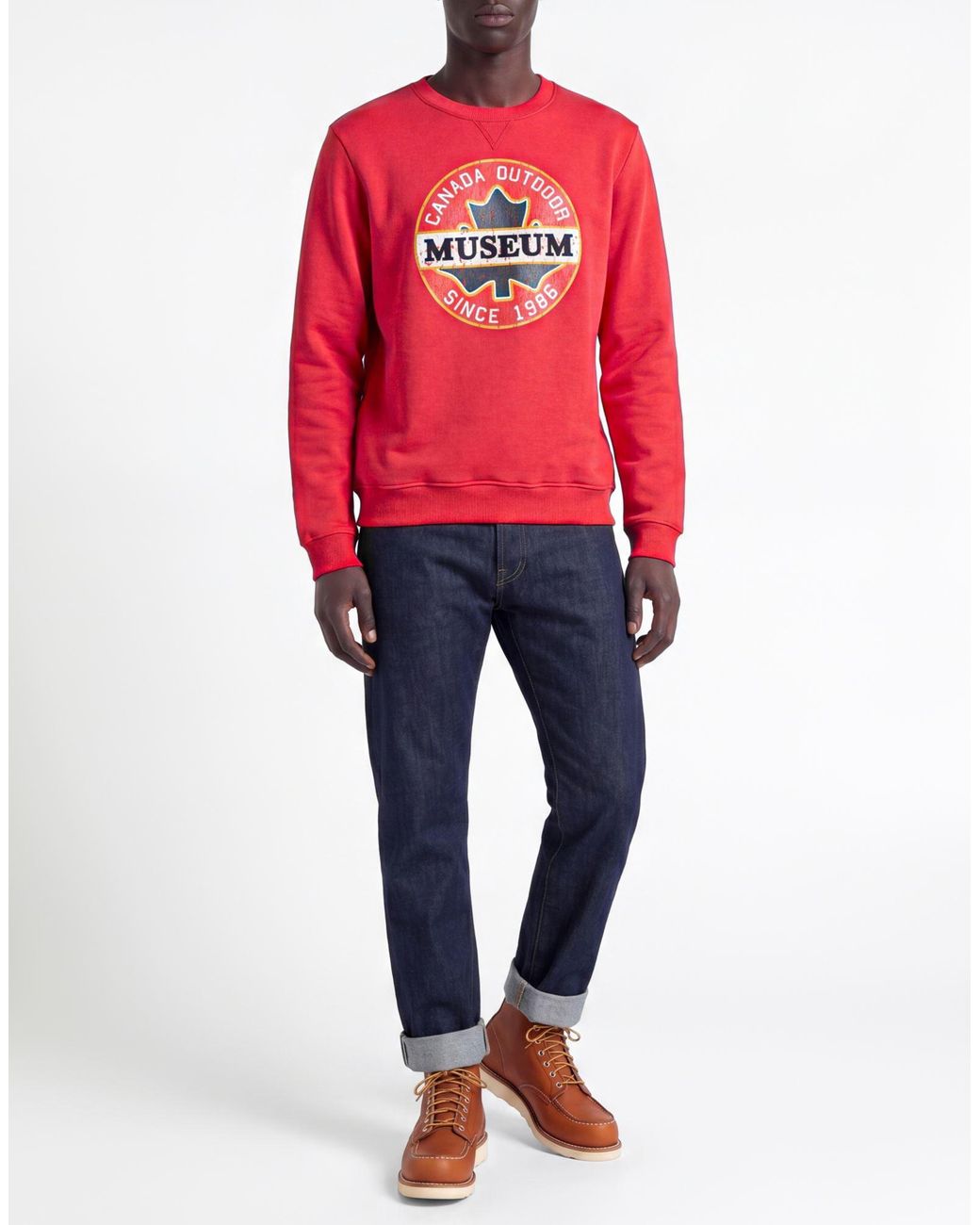 Museum Red Sweatshirt Cotton, Polyester for men