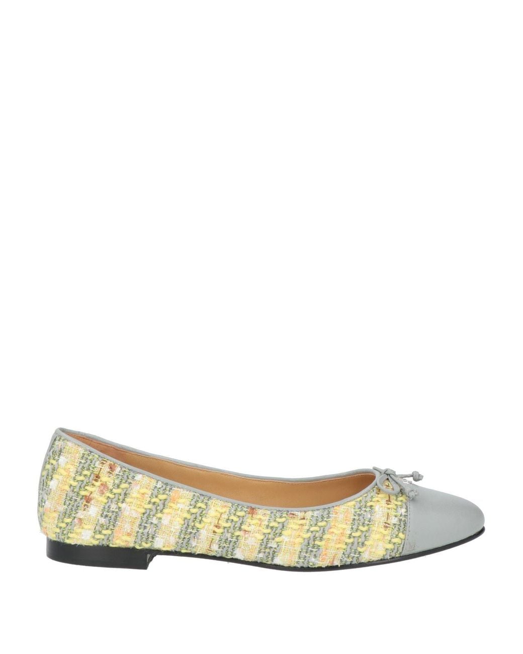 Tory Burch Natural Light Ballet Flats Textile Fibers, Goat Skin