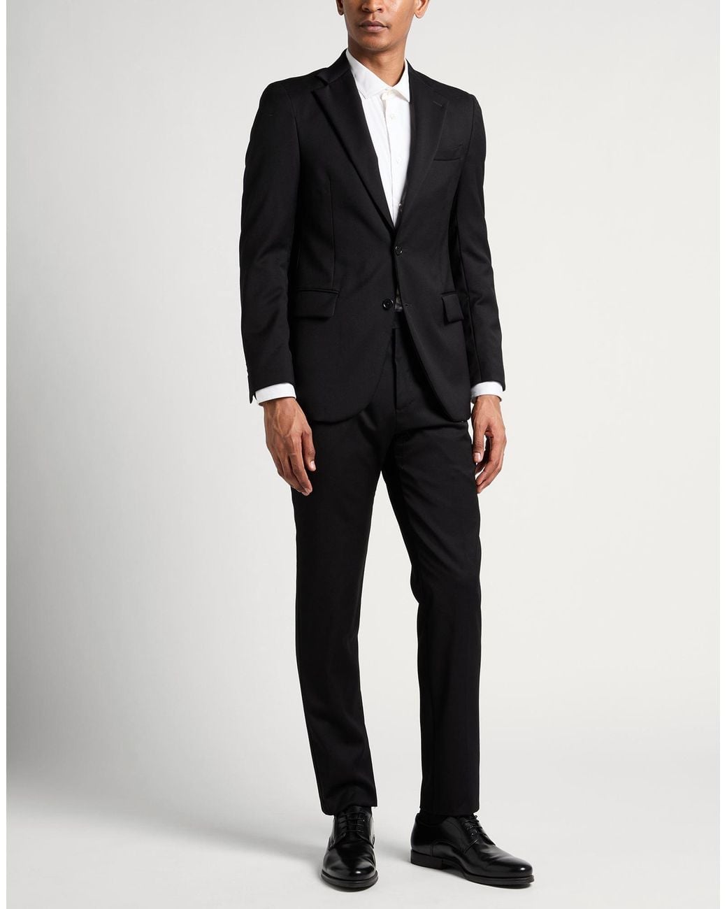 Tombolini Black Suit Wool, Lycra, Viscose for men