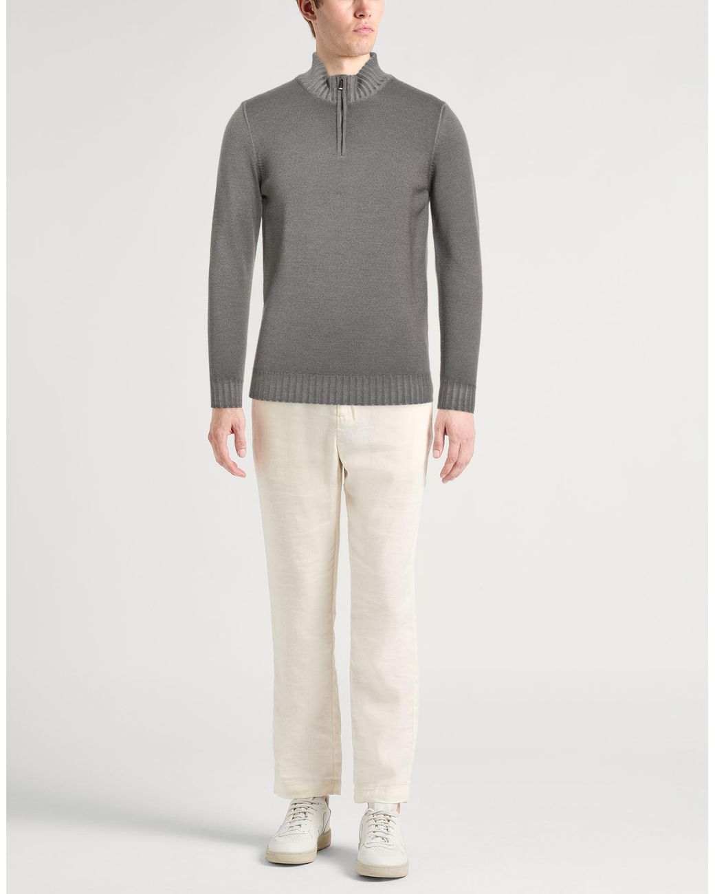 Moorer Gray Charcoal Turtleneck Virgin Wool for men