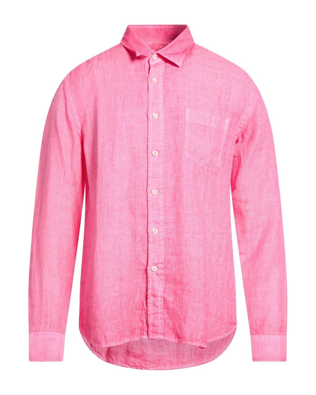 120% Lino Pink Shirt Linen for men