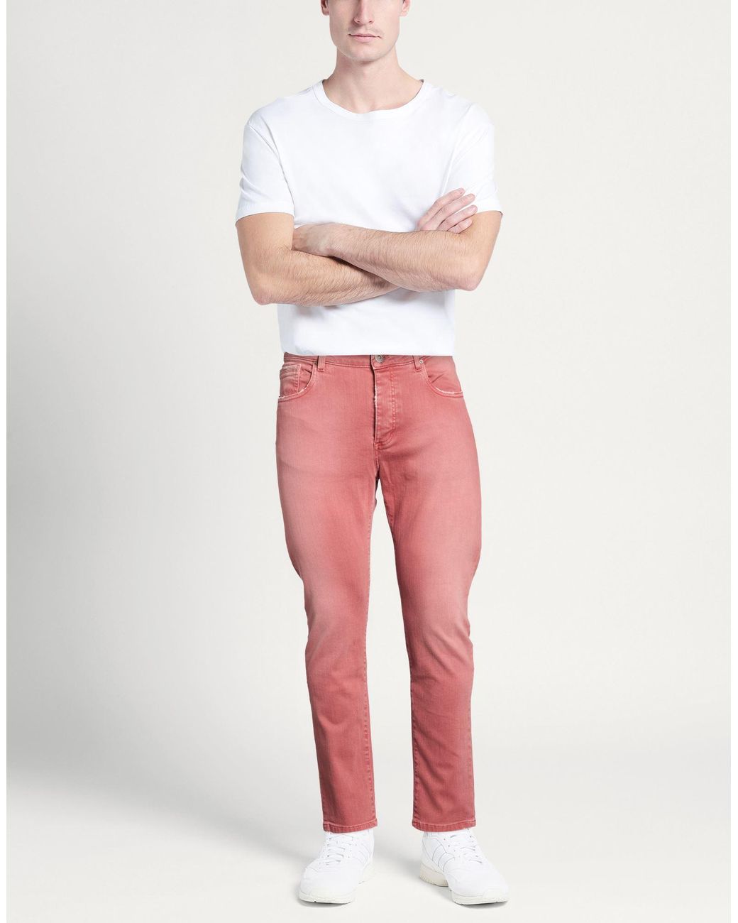 Teleria Zed Red Rust Jeans Cotton, Elastane for men