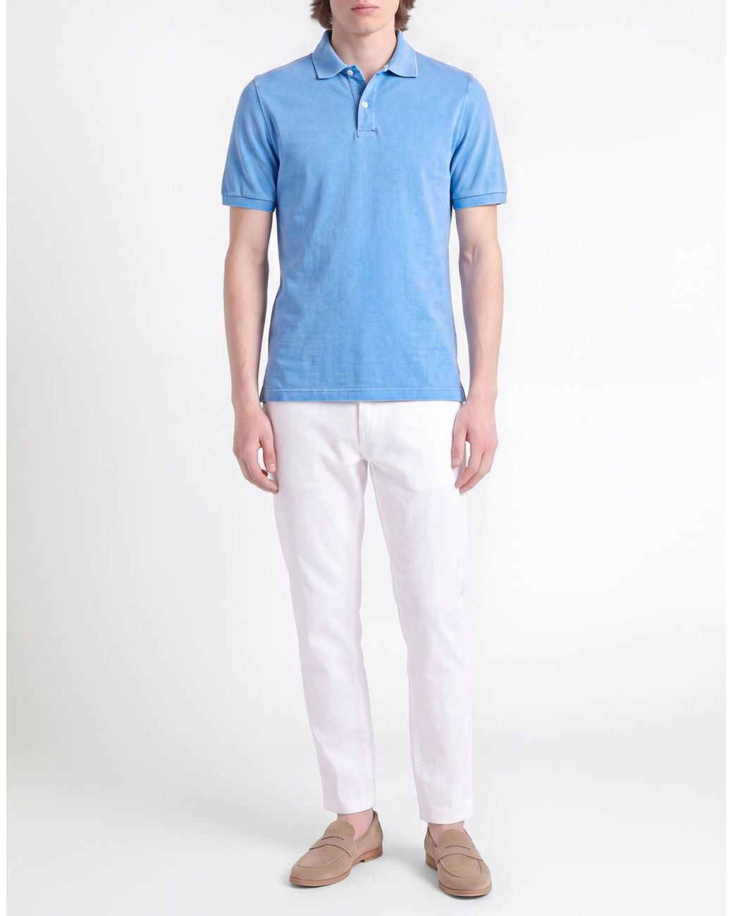 Fedeli Blue Polo Shirt for men