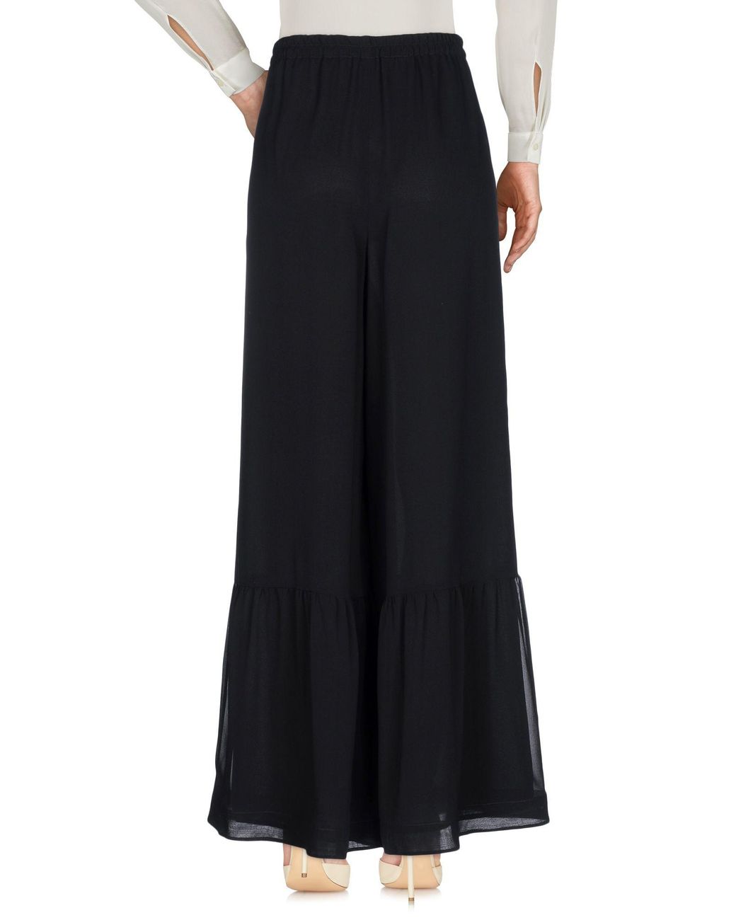 RED Valentino Black Pants Silk, Elastane