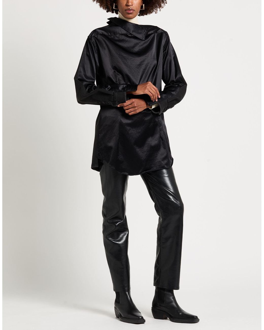 MM6 by Maison Margiela Black Mini Dress Cotton, Viscose