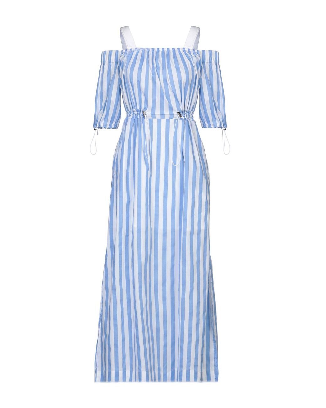 Trussardi Blue Midi Dress Cotton, Elastane